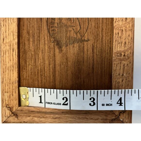 Vtg Tennessee Wood Crafters Oak Keepsake Box Quilted Heart Insert 9” Folk Art - Picture 9 of 14